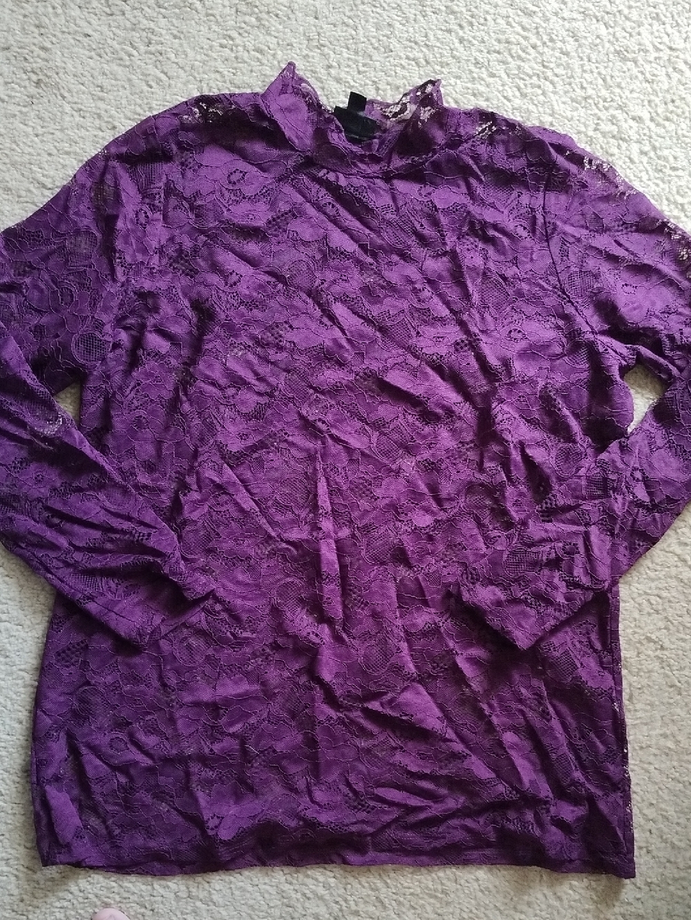 Torrid 0 Purple Lace Long Sleeve Top